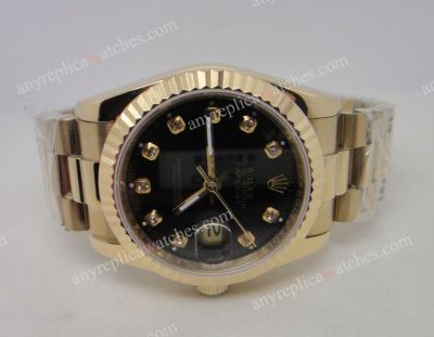 Replica Rolex Watches for Men All Gold President Diamond Markers  Watches
